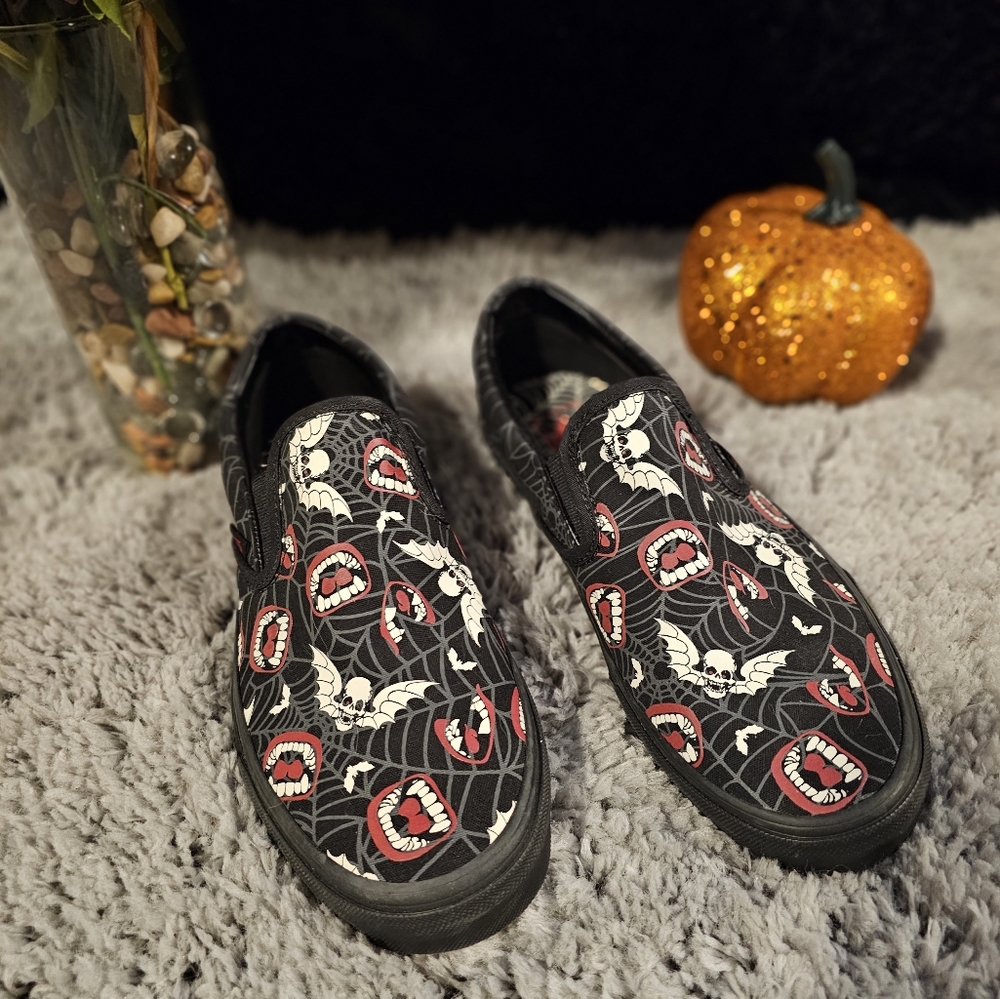 Spooky Vampire Slip On Vans